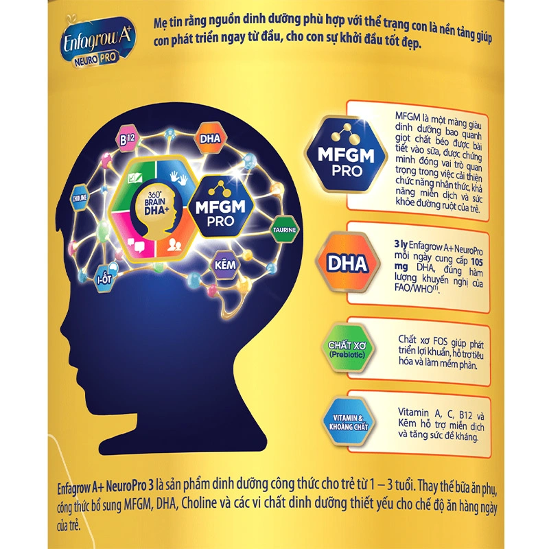 Sữa bột Enfagrow A+ Neuropro số 3 vị không đổi 830g (1 - 3 tuổi) 4
