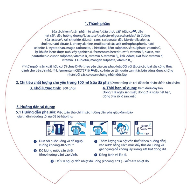 Sữa bột HiPP Organic Combiotic số 1 800g (0 - 6 tháng) 7