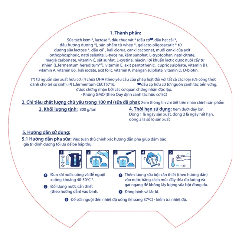 Sữa bột HiPP Organic Combiotic số 2 800g (6 - 12 tháng) 7