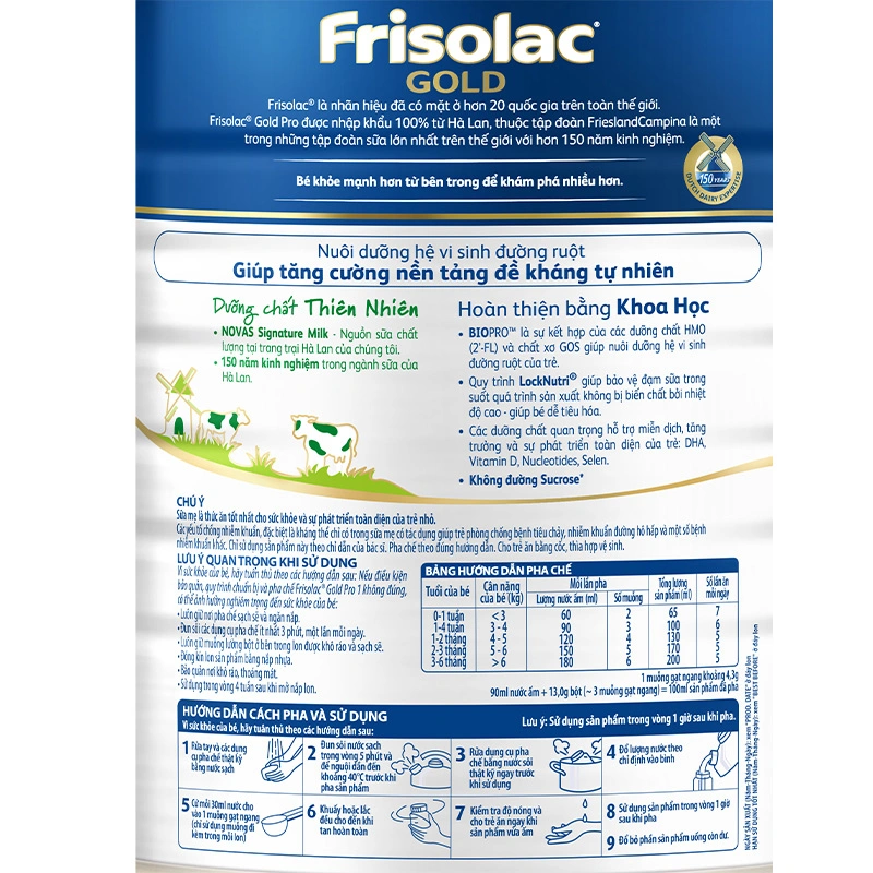 Sữa bột Frisolac Gold Pro số 1 800g (0 - 6 tháng) 4