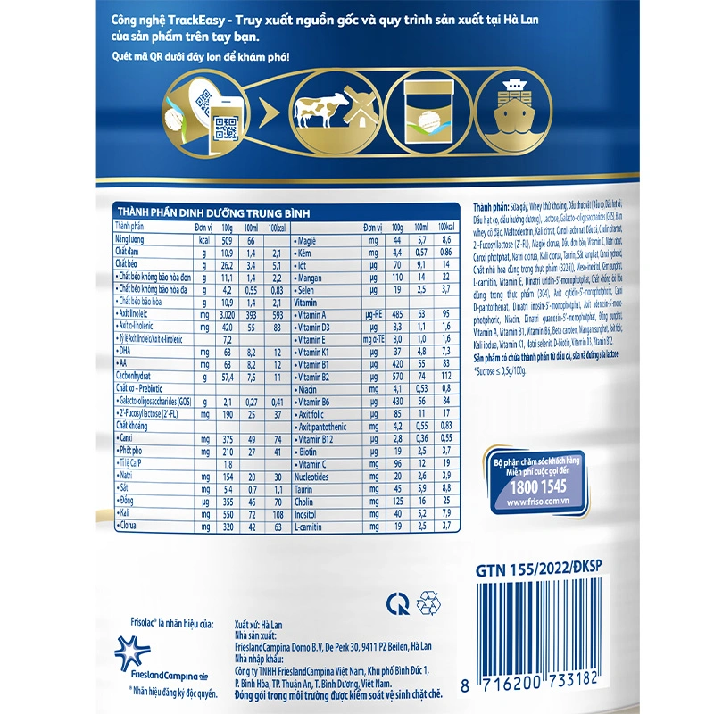 Sữa bột Frisolac Gold Pro số 1 800g (0 - 6 tháng) 5