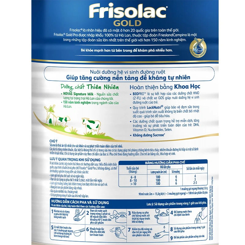 Sữa bột Frisolac Gold Pro số 2 800g (6 - 12 tháng) 4