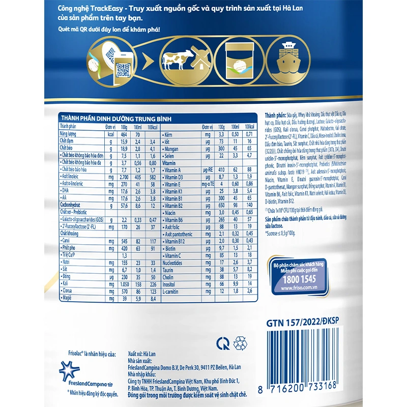 Sữa bột Frisolac Gold Pro số 3 800g (1 - 3 tuổi) 5