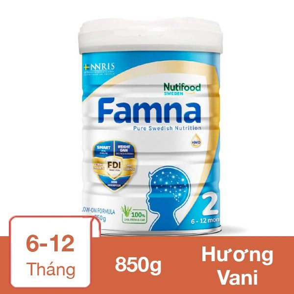 Sữa bột Nutifood Famna số 2 hương vani 850g (6 - 12 tháng) 1