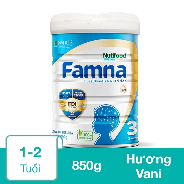 Sữa bột Nutifood Famna số 3 hương vani 850g (1 - 2 tuổi) 1