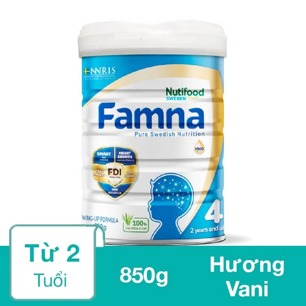 Sữa bột Nutifood Famna số 4 hương vani 850g (từ 2 tuổi) 1