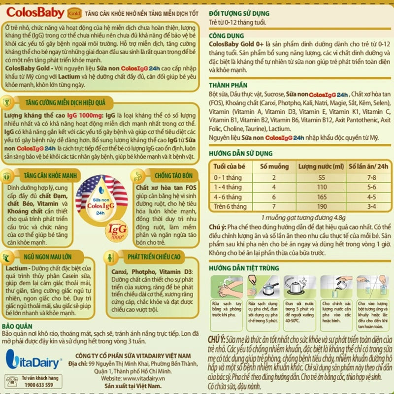 Sữa bột ColosBaby Gold 0+ (sữa non) hương vani 800g (0 - 12 tháng) 5