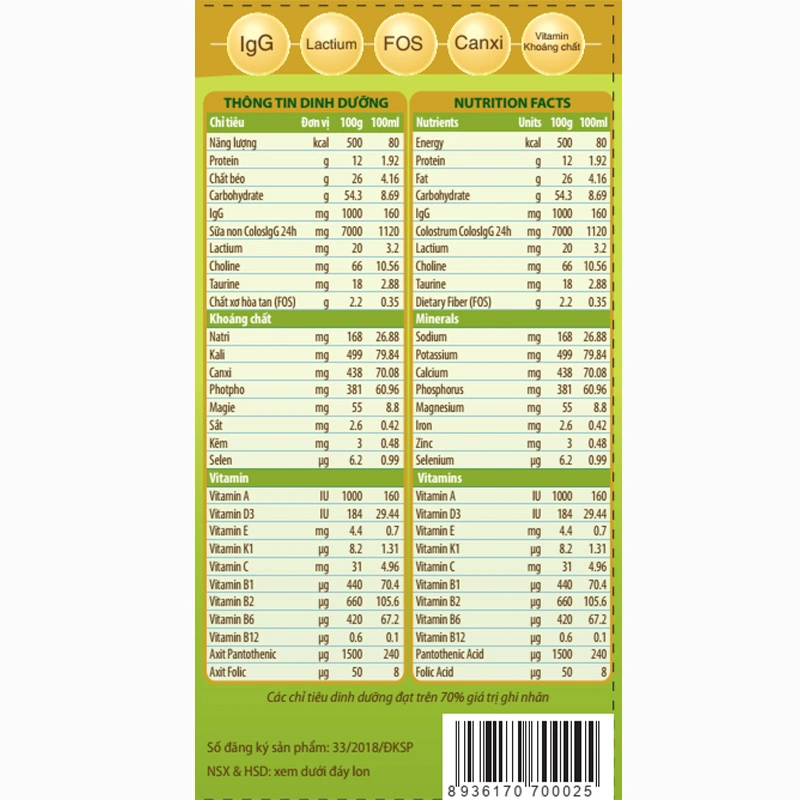 Sữa bột ColosBaby Gold 0+ (sữa non) hương vani 800g (0 - 12 tháng) 6