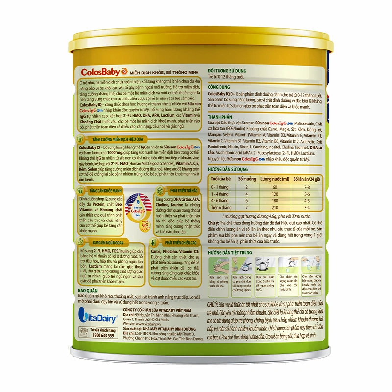 Sữa bột ColosBaby IQ Gold 0+ (sữa non) hương vani 800g (0 - 12 tháng) 2