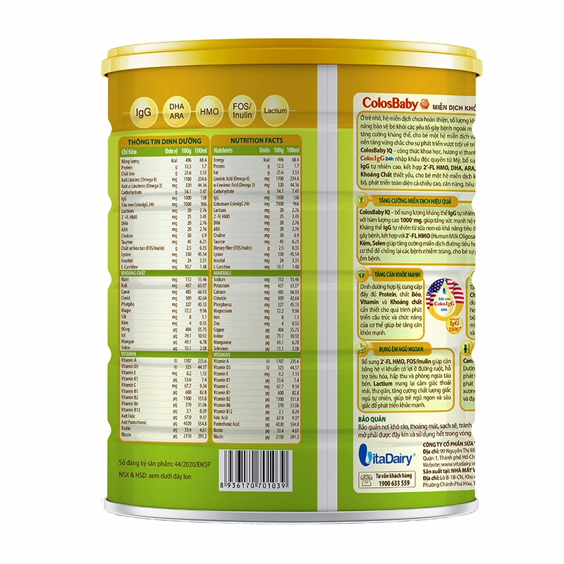 Sữa bột ColosBaby IQ Gold 0+ (sữa non) hương vani 800g (0 - 12 tháng) 3