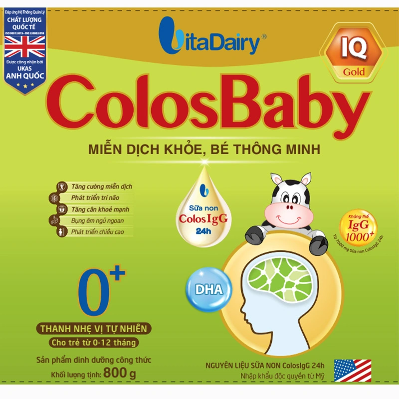 Sữa bột ColosBaby IQ Gold 0+ (sữa non) hương vani 800g (0 - 12 tháng) 4