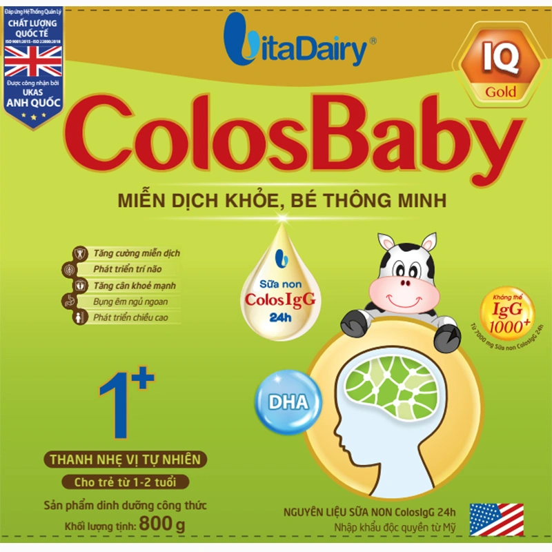 Sữa bột ColosBaby IQ Gold 1+ (sữa non) hương vani 800g (1 - 2 tuổi) 4