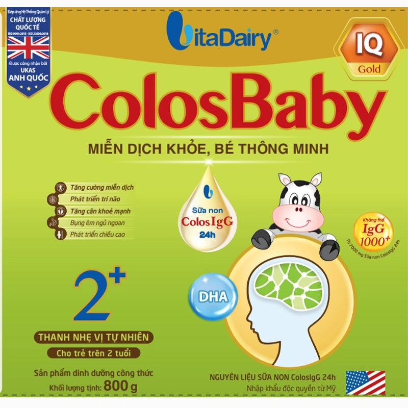 Sữa bột ColosBaby IQ Gold 2+ (sữa non) hương vani 800g (từ 2 tuổi) 4