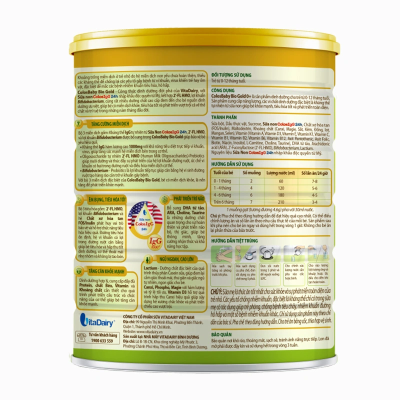 Sữa bột ColosBaby Bio Gold 0+ (sữa non) hương vani 800g (0 - 12 tháng) 2