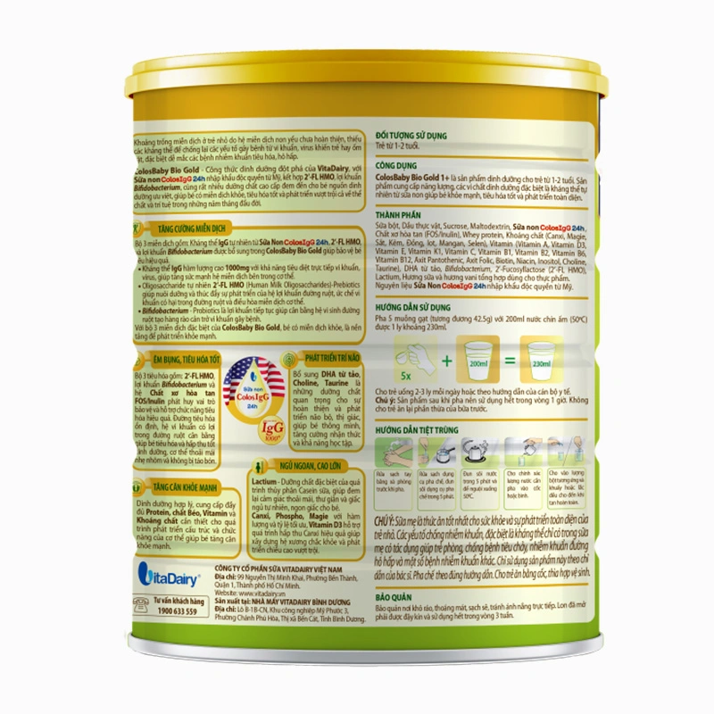 Sữa bột ColosBaby Bio Gold 1+ (sữa non) hương vani 800g (1 - 2 tuổi) 2