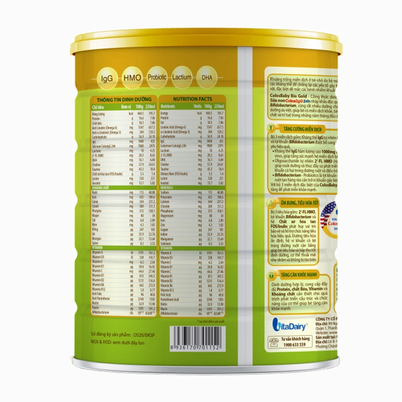 Sữa bột ColosBaby Bio Gold 1+ (sữa non) hương vani 800g (1 - 2 tuổi) 3