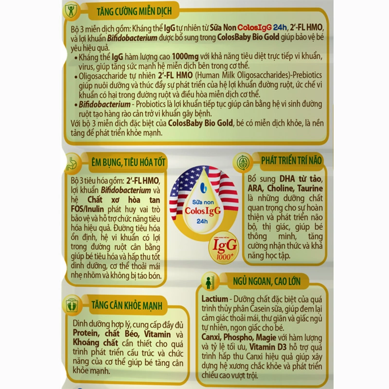 Sữa bột ColosBaby Bio Gold 1+ (sữa non) hương vani 800g (1 - 2 tuổi) 5