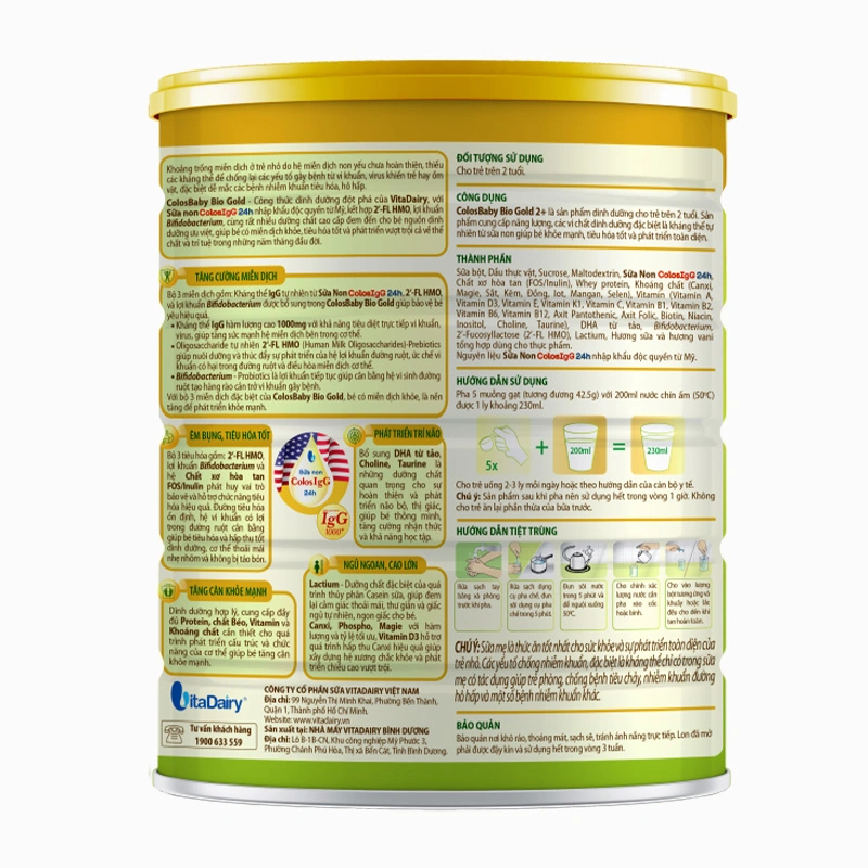 Sữa bột ColosBaby Bio Gold 2+ (sữa non) hương vani 800g (từ 2 tuổi) 2