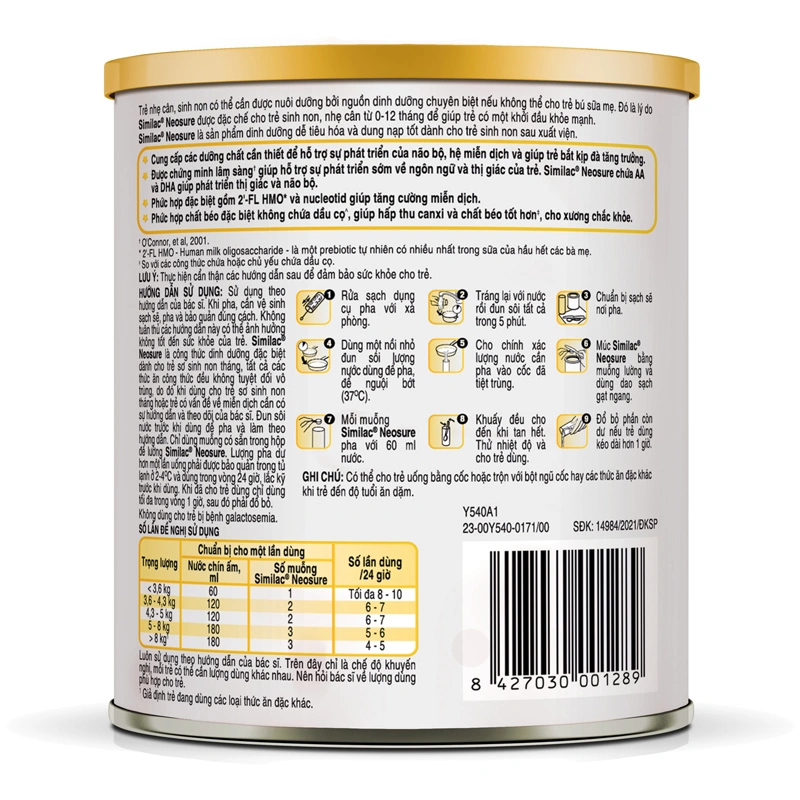 Sữa bột Similac Neosure 370g (0 - 12 tháng) dành cho trẻ sinh non, nhẹ cân 2