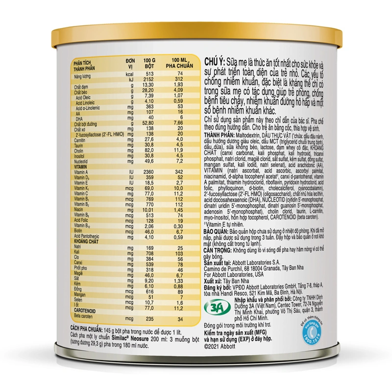 Sữa bột Similac Neosure 370g (0 - 12 tháng) dành cho trẻ sinh non, nhẹ cân 3