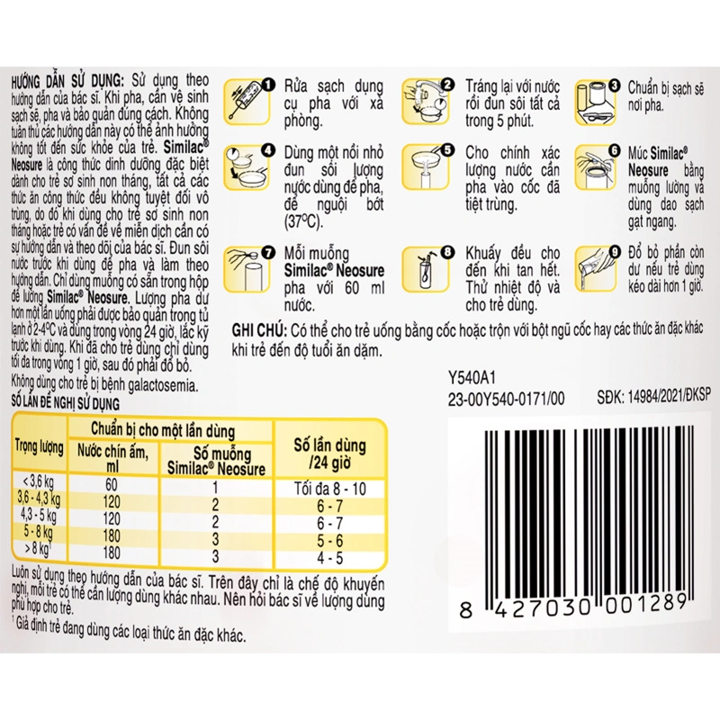 Sữa bột Similac Neosure 370g (0 - 12 tháng) dành cho trẻ sinh non, nhẹ cân 4