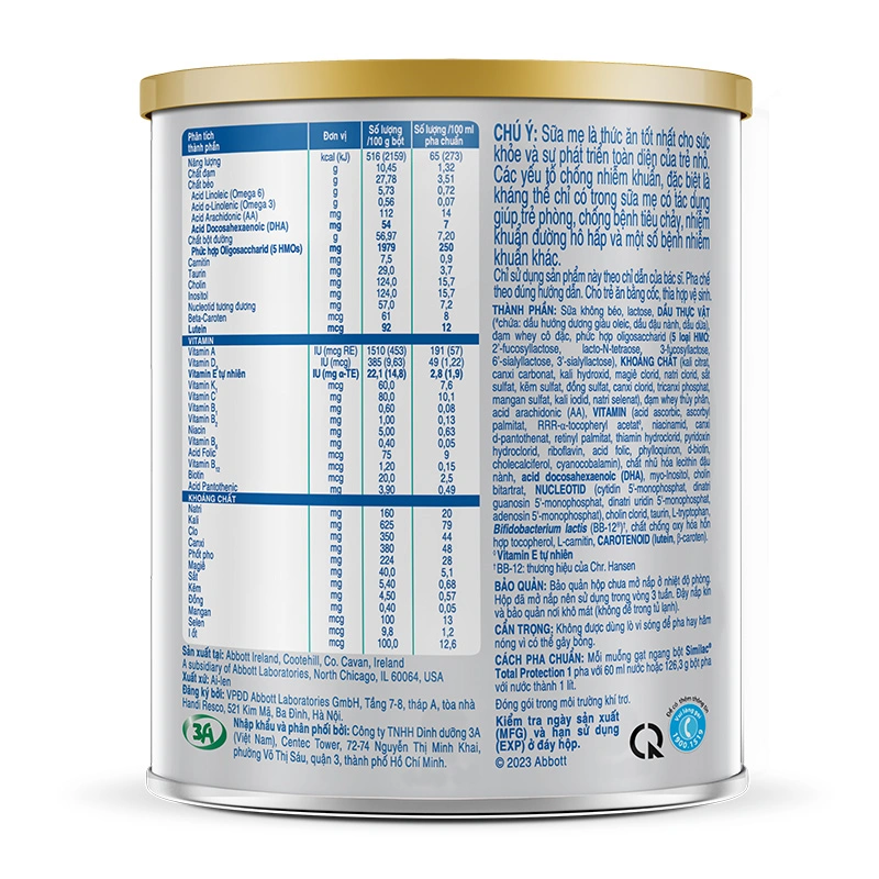 Sữa bột Similac Total Protection số 1 400g (0 - 6 tháng) 3