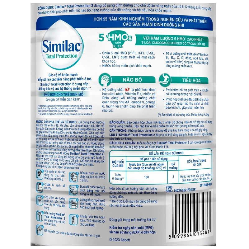 Sữa bột Similac Total Protection số 2 900g (6 - 12 tháng) 4