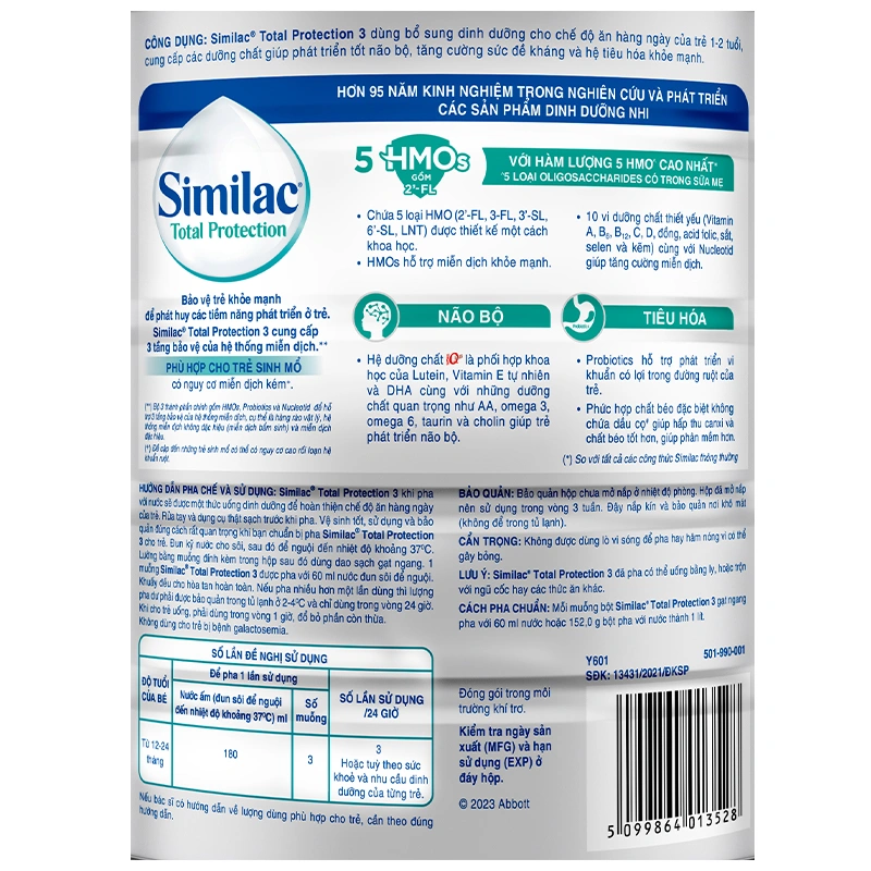 Sữa bột Similac Total Protection số 3 900g (1 - 2 tuổi) 4