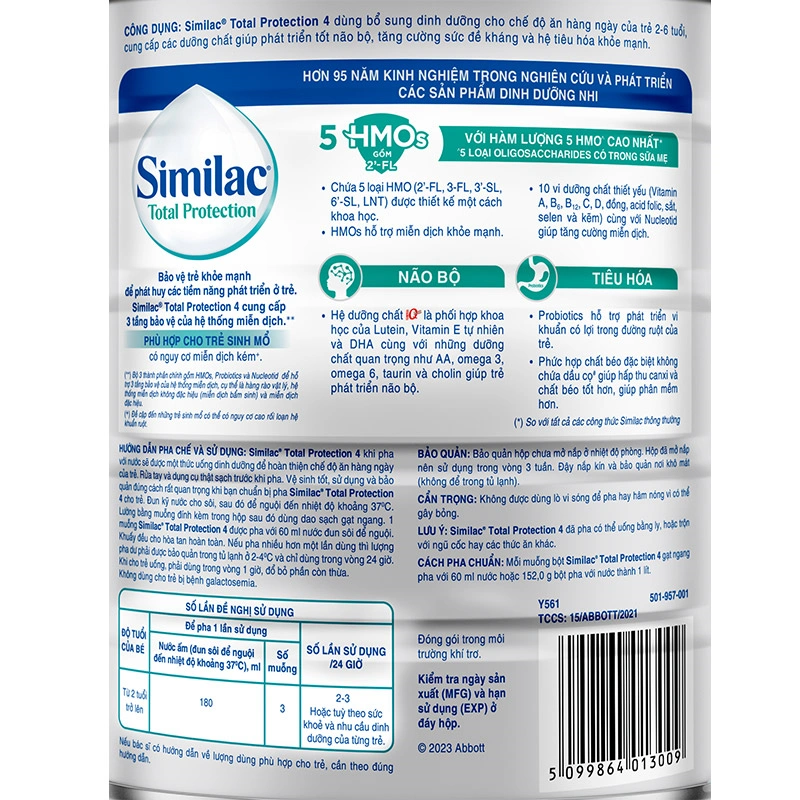 Sữa bột Similac Total Protection số 4 900g (2 - 6 tuổi) 4