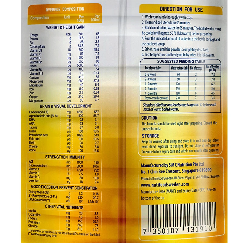 Sữa bột Nutifood GrowPLUS+ vàng 0+ (sữa non) hương vani 800g (0 - 12 tháng) 4