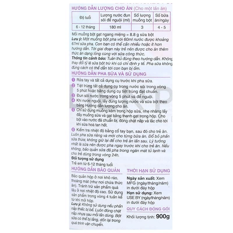 Sữa bột Blackmores Follow-on Formula số 2 hương vani 900g (6 - 12 tháng) 8