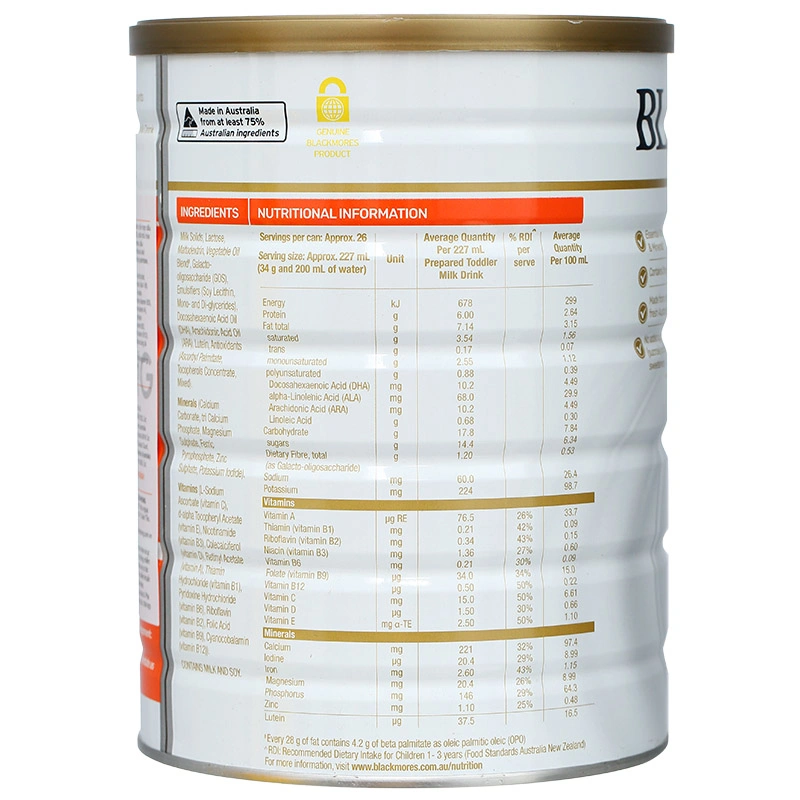 Sữa bột Blackmores Toddler Milk Drink số 3 hương vani 900g (từ 1 tuổi) 4