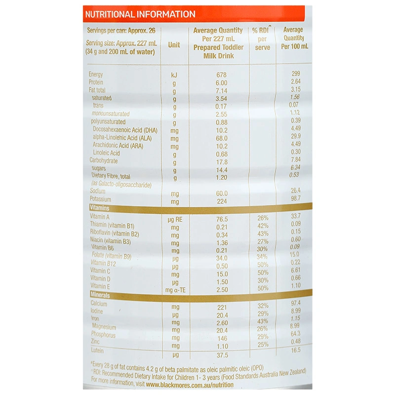 Sữa bột Blackmores Toddler Milk Drink số 3 hương vani 900g (từ 1 tuổi) 8