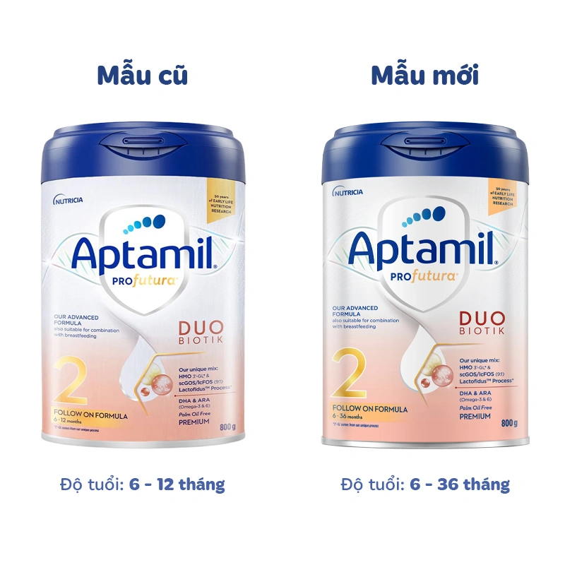 Sữa bột Aptamil Profutura Duobiotik số 2 800g (6 - 36 tháng) - Giao bao bì ngẫu nhiên 2