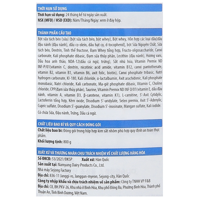 Sữa bột XO Imperial Kid 800g (2 - 15 tuổi) 6