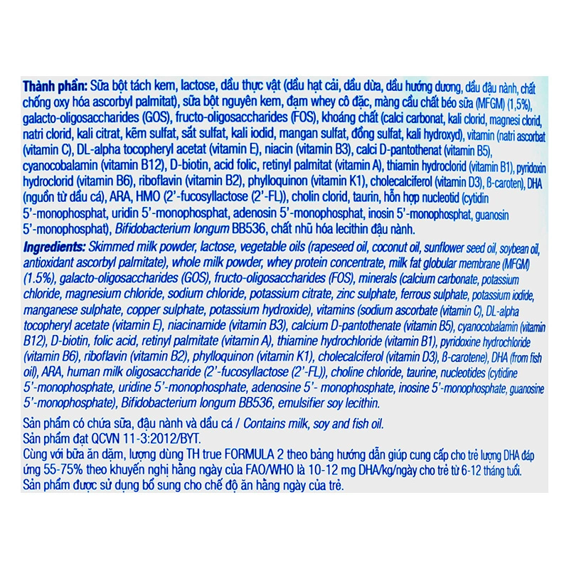 Sữa bột TH true Formula số 2 800g (6 - 12 tháng) 7
