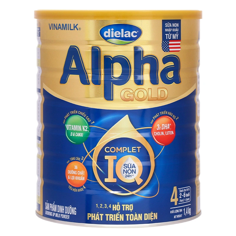 Sữa bột Dielac Alpha Gold IQ số 4 (sữa non) 1.4 kg (2 - 6 tuổi) 2