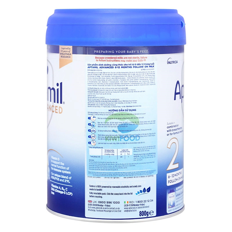 Sữa bột Aptamil Anh Advanced số 2 800g (6 - 12 tháng) 4