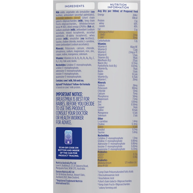 Sữa bột Aptamil Úc Profutura số 2 900g (6 - 12 tháng) 7