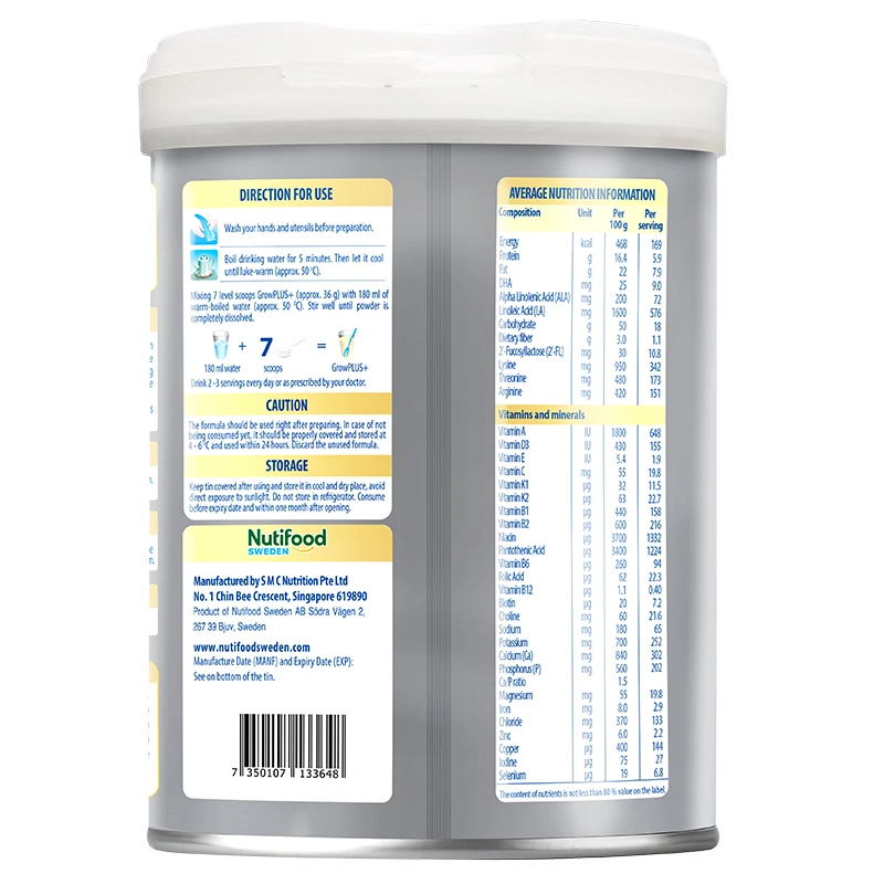 Sữa bột Nutifood GrowPLUS+ bạc 2+ hương vani 800g (từ 2 tuổi) 3