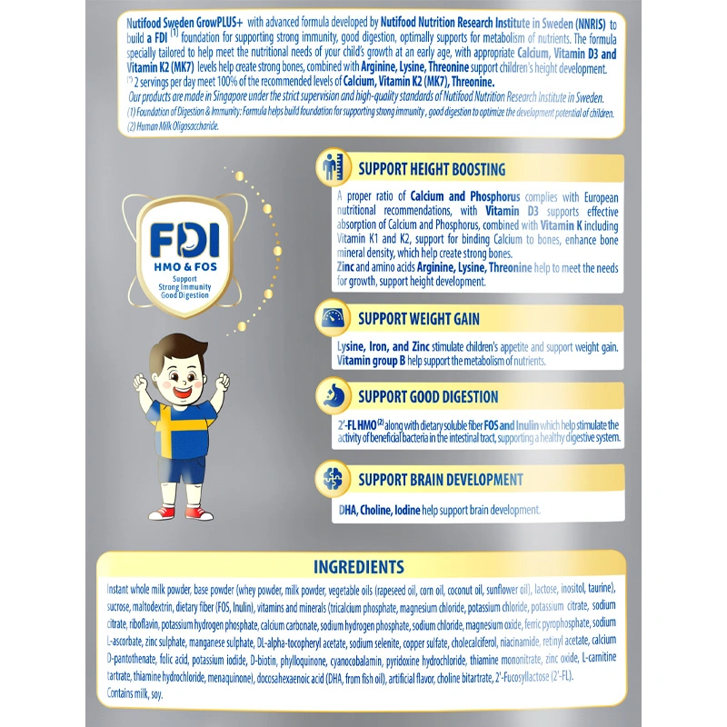 Sữa bột Nutifood GrowPLUS+ bạc 2+ hương vani 800g (từ 2 tuổi) 4