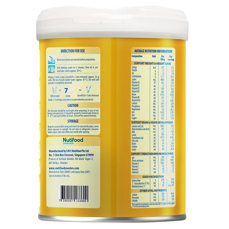 Sữa bột Nutifood GrowPLUS+ Colos Immunel 2+ hương vani 800g (từ 2 tuổi) 3