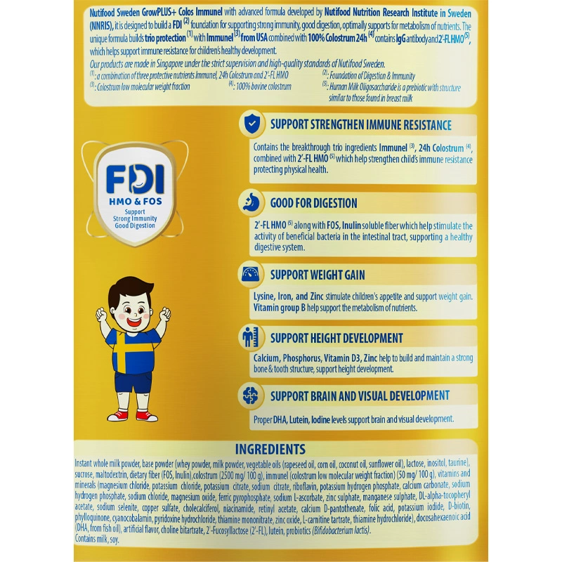 Sữa bột Nutifood GrowPLUS+ Colos Immunel 2+ hương vani 800g (từ 2 tuổi) 4