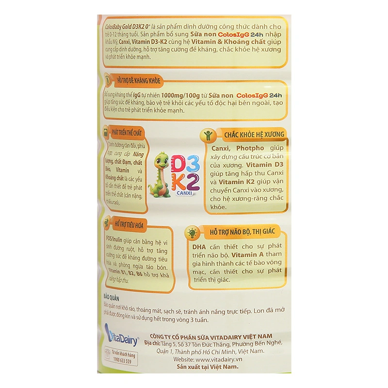 Sữa bột ColosBaby Gold D3K2 0+ (sữa non) 800g (0 - 12 tháng) 9