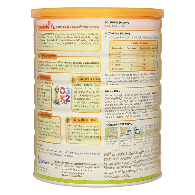 Sữa bột ColosBaby Gold D3K2 0+ (sữa non) 800g (0 - 12 tháng) 5