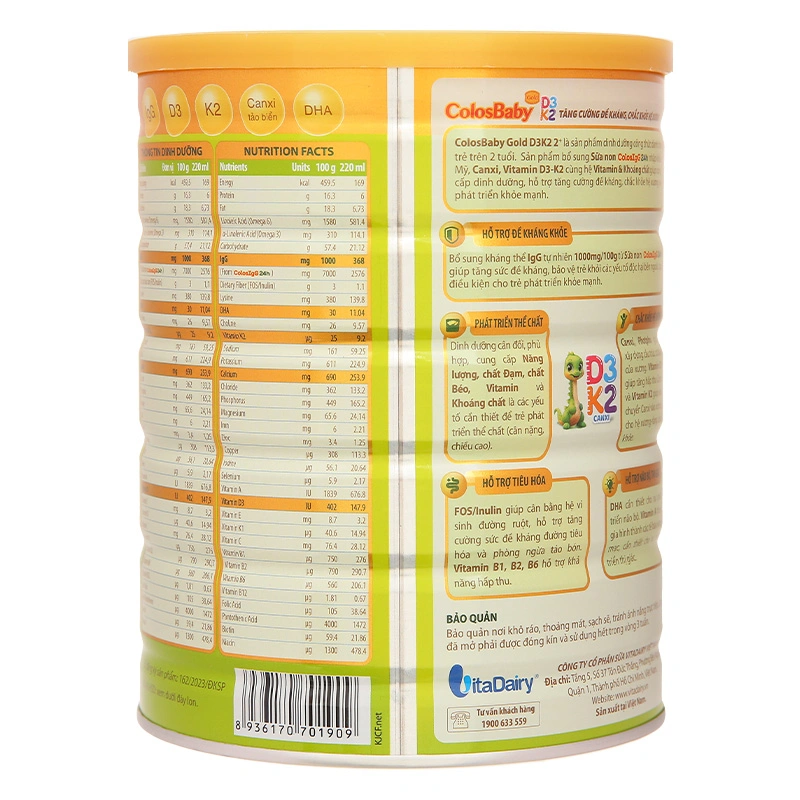 Sữa bột ColosBaby Gold D3K2 2+ (sữa non) 800g (từ 2 tuổi) 3