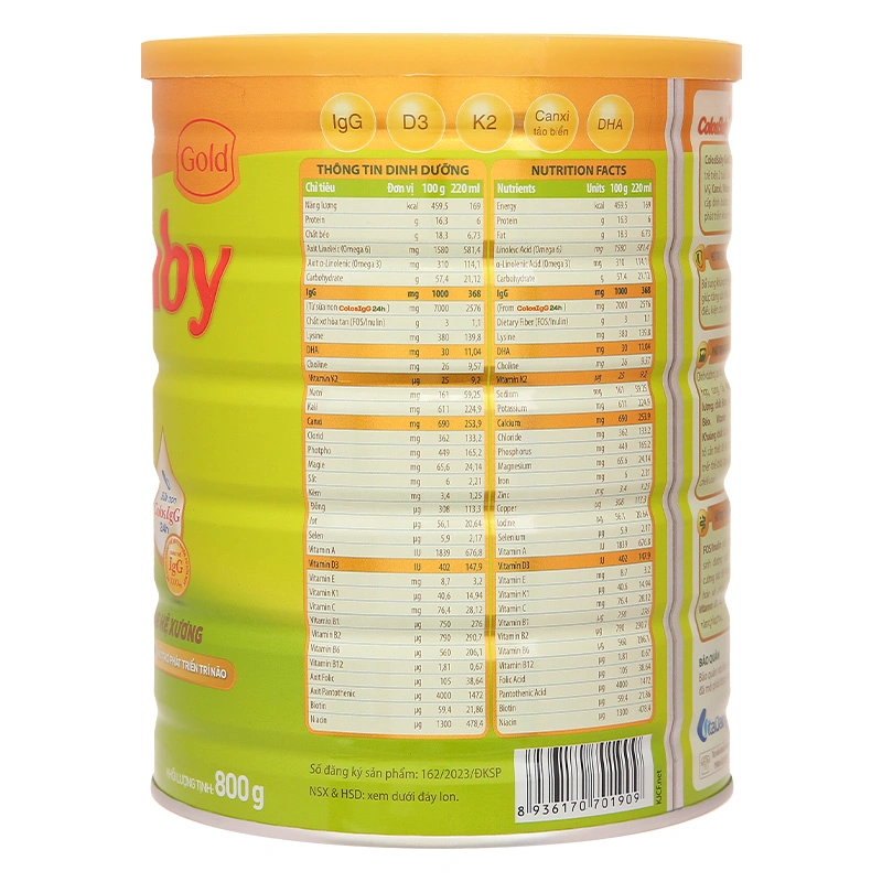 Sữa bột ColosBaby Gold D3K2 2+ (sữa non) 800g (từ 2 tuổi) 4