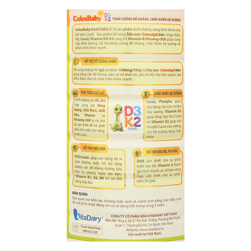 Sữa bột ColosBaby Gold D3K2 2+ (sữa non) 800g (từ 2 tuổi) 9