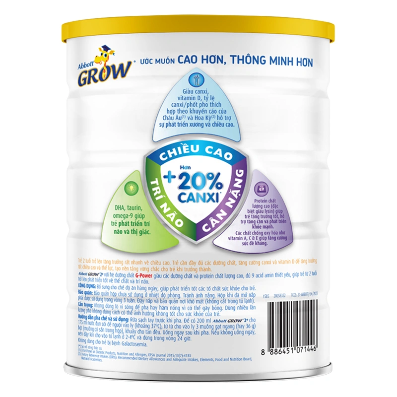 Sữa bột Abbott Grow 2+ hương vani 850g (từ 2 tuổi) 2