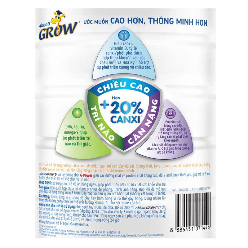 Sữa bột Abbott Grow 2+ hương vani 850g (từ 2 tuổi) 4